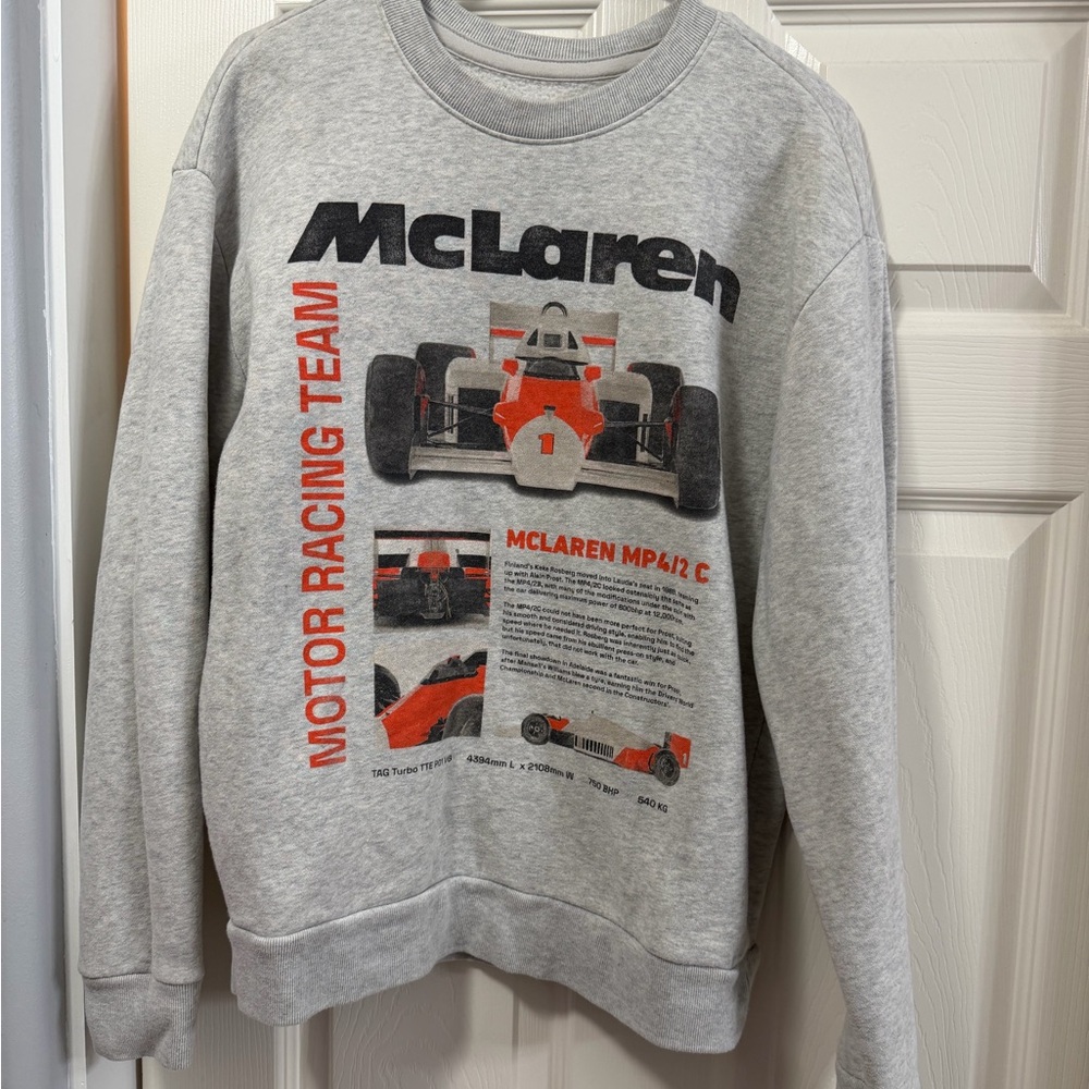 McLaren F1 gray crewneck sweater